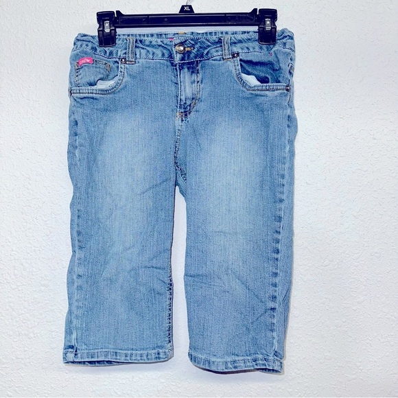 Girls Lee jeans shorts peace sign sz 16 - Picture 1 of 6